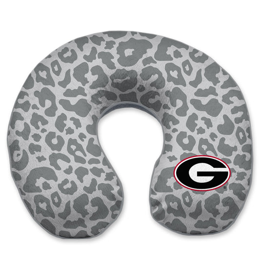 Georgia Bulldogs Cheetah Print Memory Foam Travel Pillow