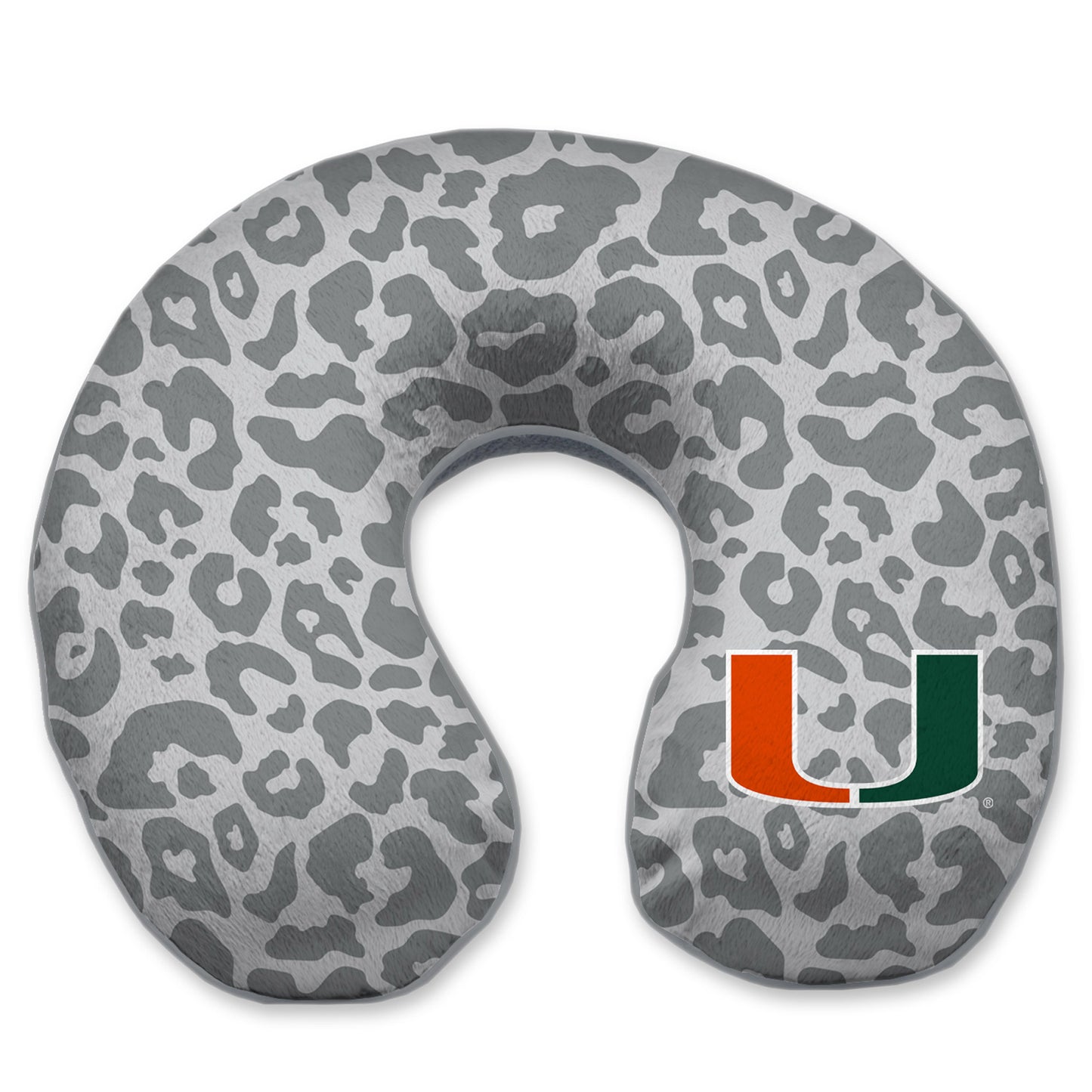 Miami Hurricanes Cheetah Print Memory Foam Travel Pillow