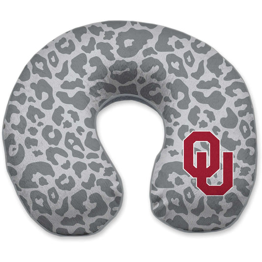 Oklahoma Sooners Cheetah Print Memory Foam Travel Pillow