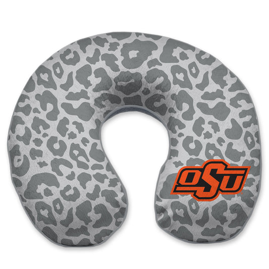 Oklahoma State Cowboys Cheetah Print Memory Foam Travel Pillow