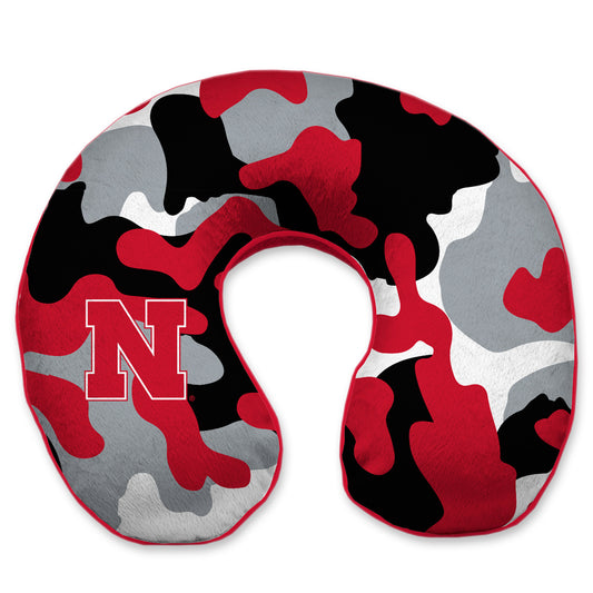 Nebraska Huskers Camo Memory Foam Travel Pillow