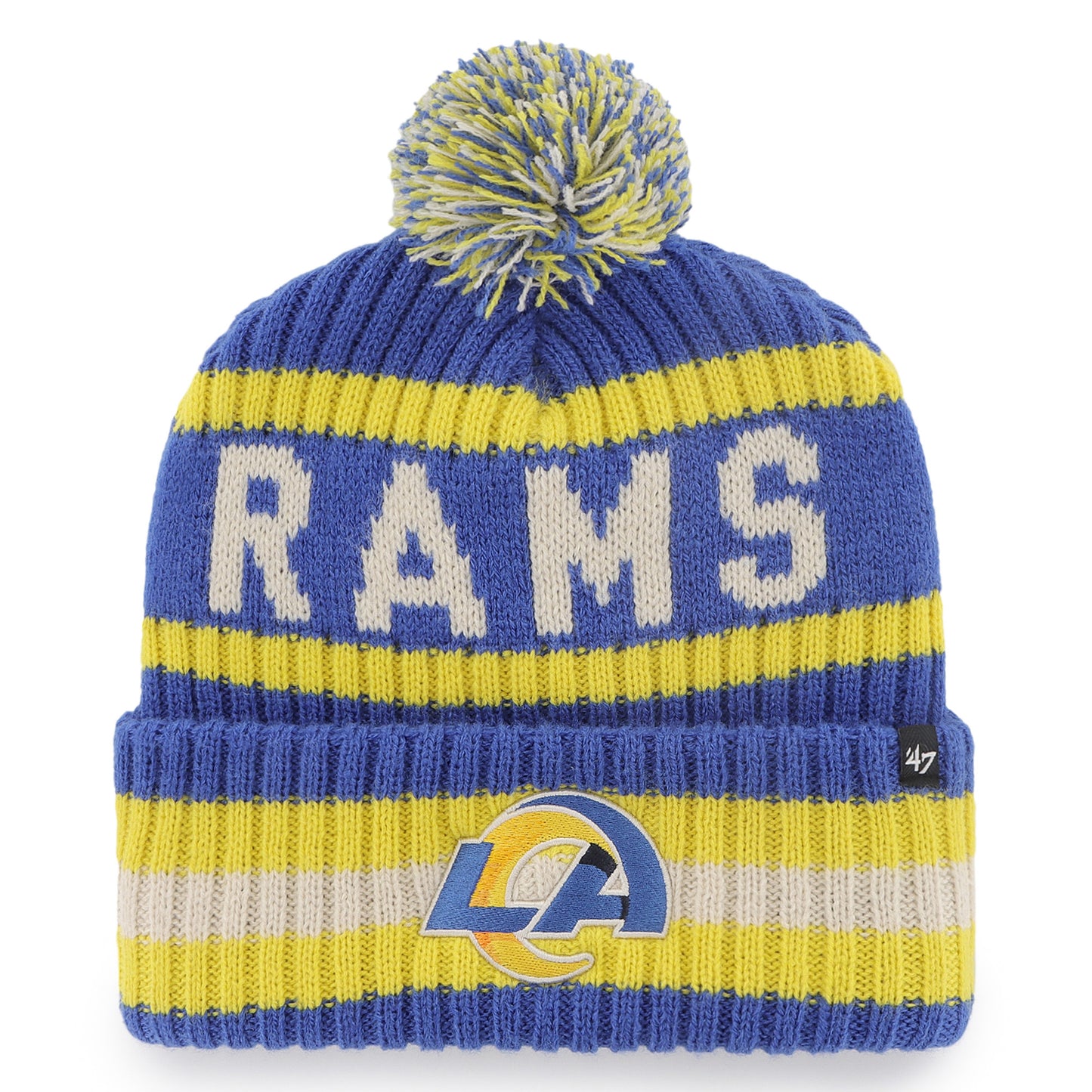Men's '47  Royal Los Angeles Rams Bering Cuffed Knit Hat with Pom