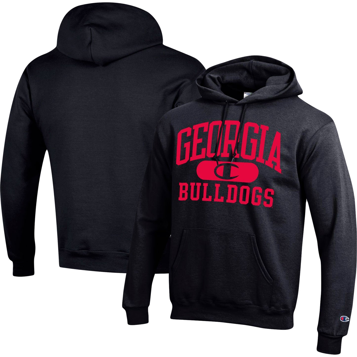 Men's Champion Black Georgia Bulldogs Arch Pill Pullover Hoodie