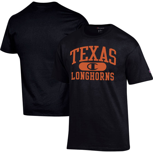 Men's Champion Black Texas Longhorns Arch Pill T-Shirt