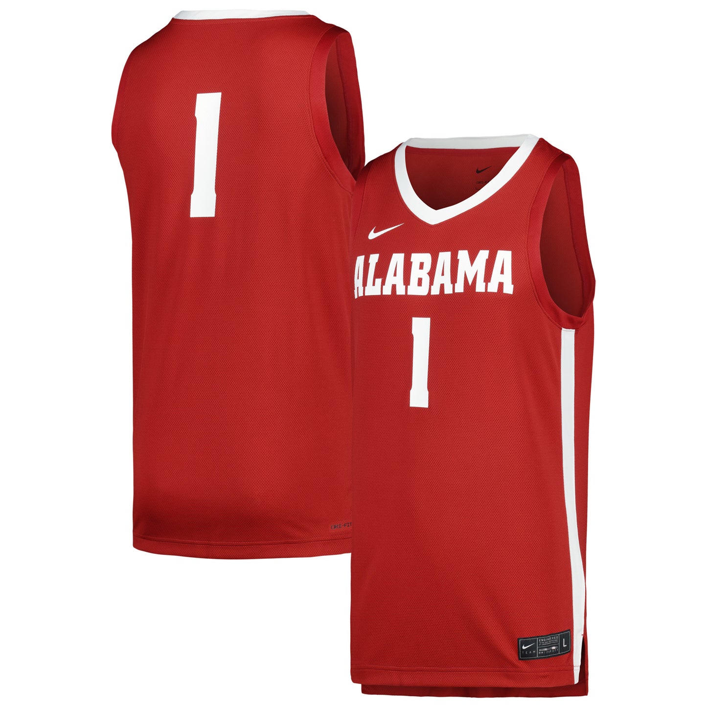 Men's Nike #1 Crimson Alabama Crimson Tide Replica Jersey