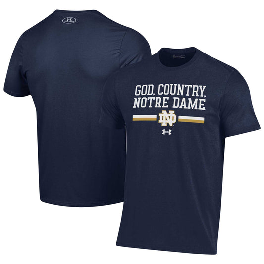 Men's Under Armour  Navy Notre Dame Fighting Irish God Country T-Shirt