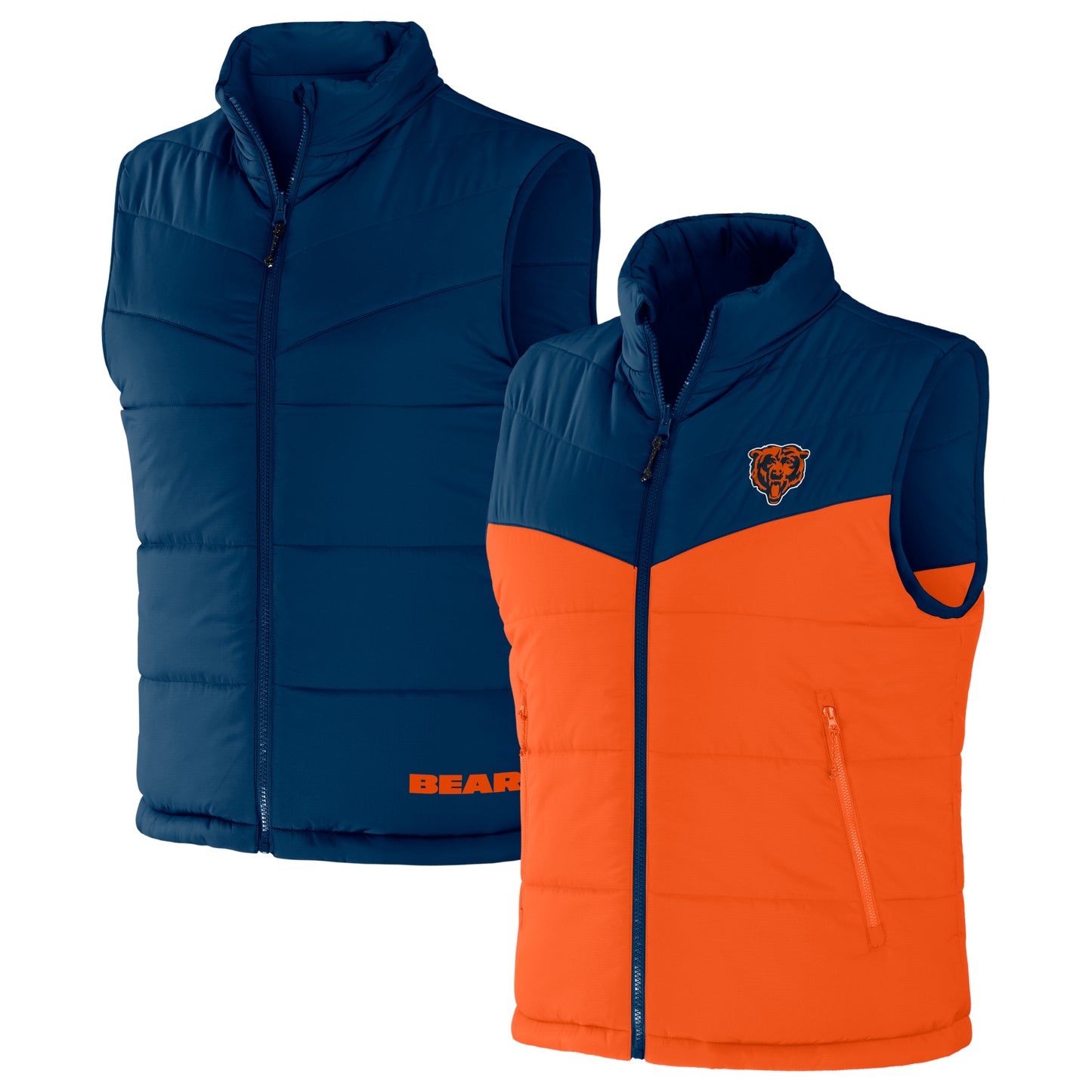 Men's NFL x Darius Rucker Collection by Fanatics Navy Chicago Bears Colorblocked Full-Zip Vest