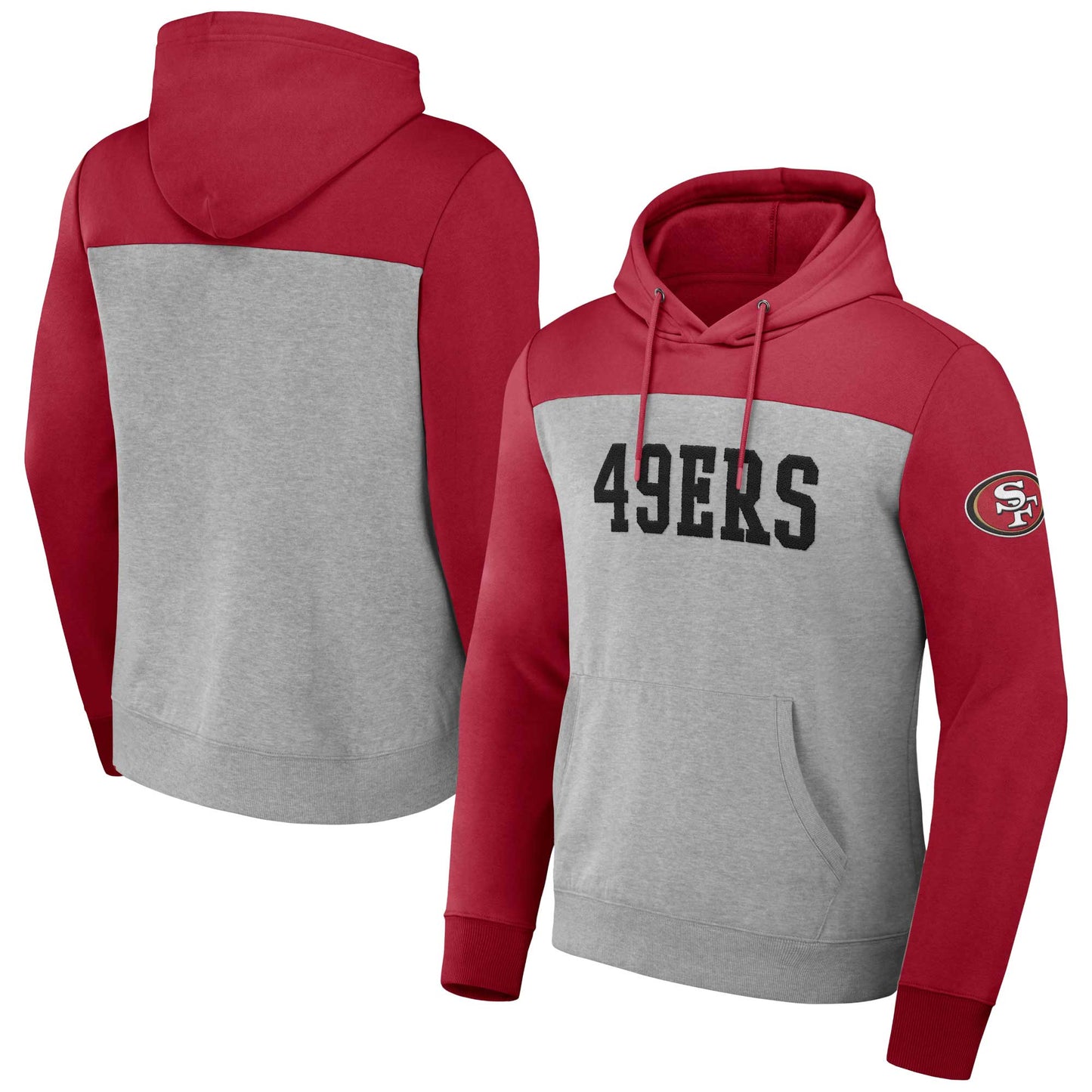 Men's NFL x Darius Rucker Collection by Fanatics Heather Gray San Francisco 49ers Color Blocked Pullover Hoodie