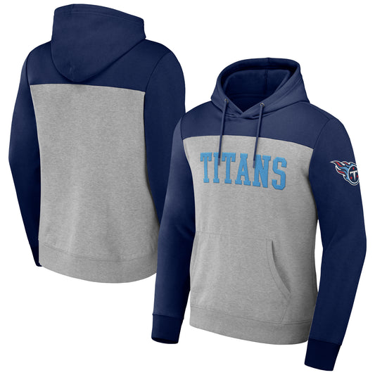 Men's NFL x Darius Rucker Collection by Fanatics Heather Gray Tennessee Titans Color Blocked Pullover Hoodie