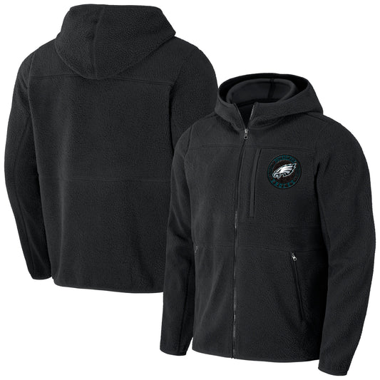 Men's NFL x Darius Rucker Collection by Fanatics  Black Philadelphia Eagles Sherpa Full-Zip Hoodie