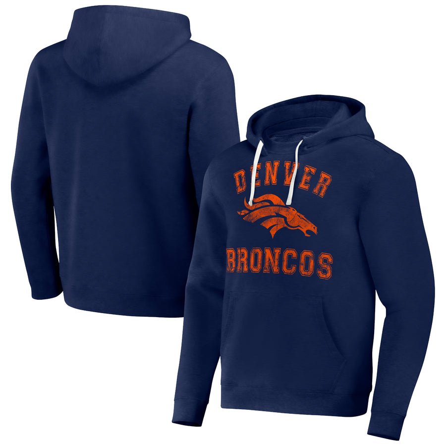 Men's NFL x Darius Rucker Collection by Fanatics Navy Denver Broncos Coaches Pullover Hoodie
