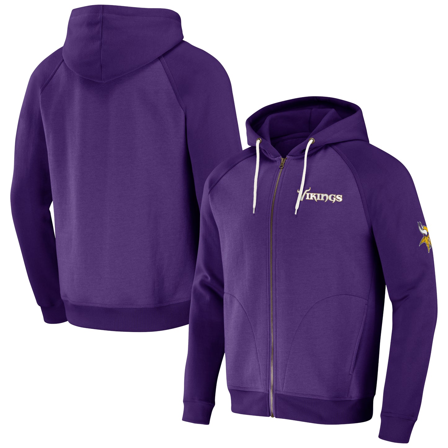 Men's NFL x Darius Rucker Collection by Fanatics Purple Minnesota Vikings Raglan Full-Zip Hoodie