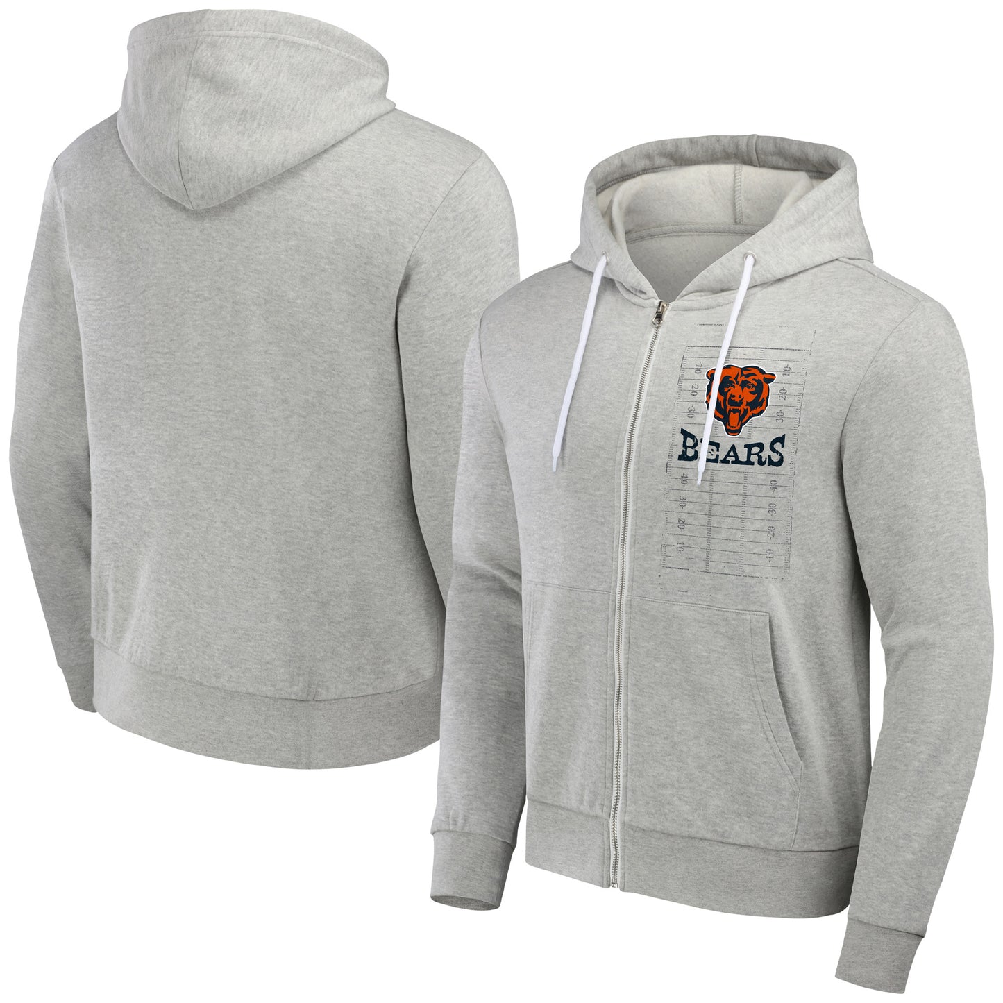 Men's NFL x Darius Rucker Collection by Fanatics Heather Gray Chicago Bears Domestic Full-Zip Hoodie