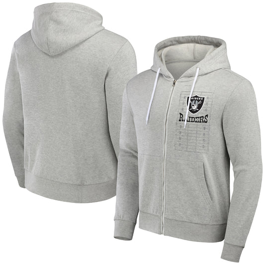 Men's NFL x Darius Rucker Collection by Fanatics Heather Gray Las Vegas Raiders Domestic Full-Zip Hoodie