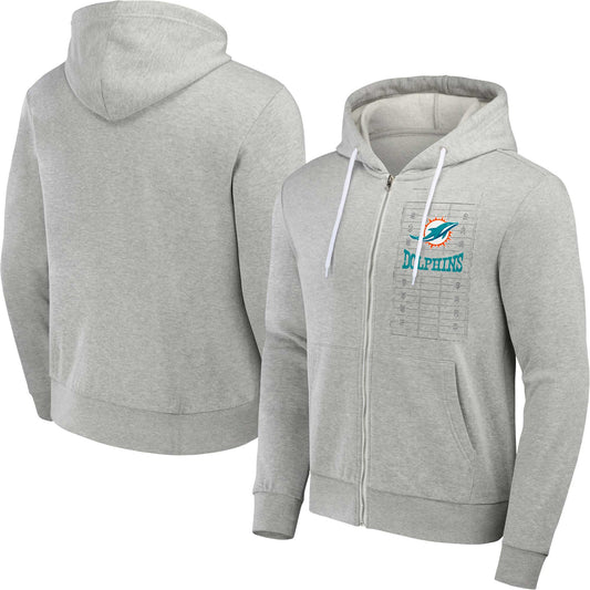 Men's NFL x Darius Rucker Collection by Fanatics Heather Gray Miami Dolphins Domestic Full-Zip Hoodie