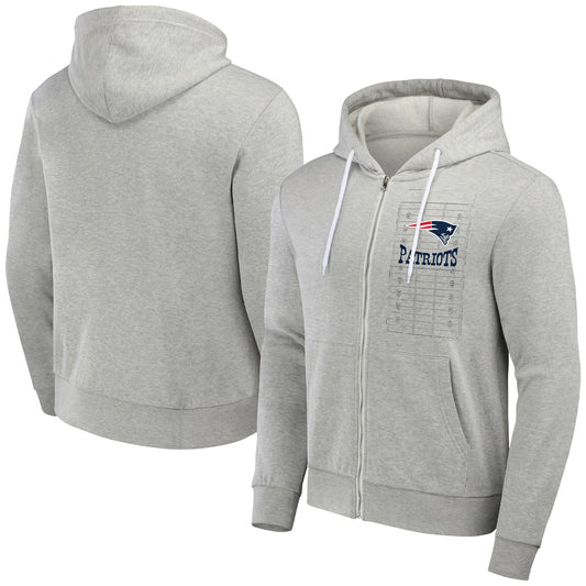 Men's NFL x Darius Rucker Collection by Fanatics Heather Gray New England Patriots Domestic Full-Zip Hoodie