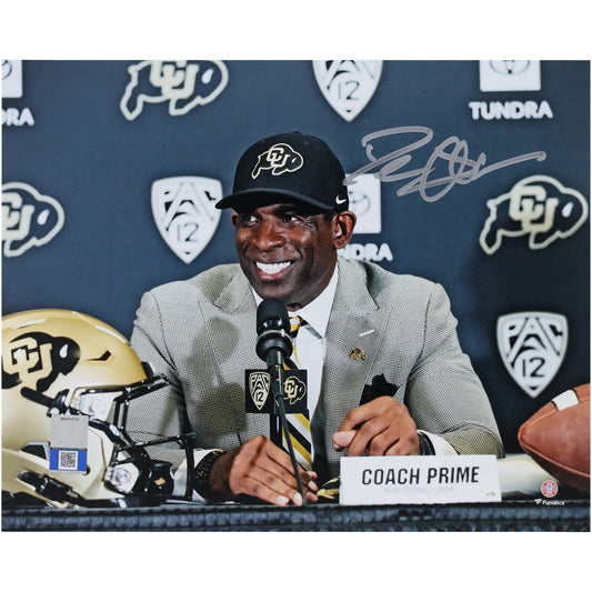 Deion Sanders Colorado Buffaloes Autographed 8" x 10" Press Conference Photograph