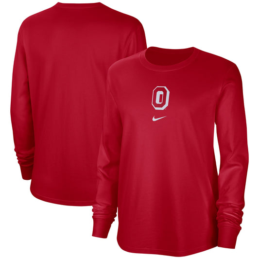 Women's Nike Scarlet Ohio State Buckeyes Vintage Long Sleeve T-Shirt