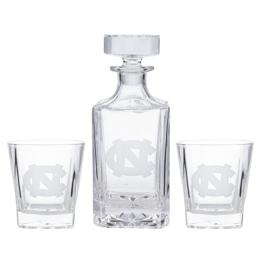 North Carolina Tar Heels 3-Piece Decanter Set