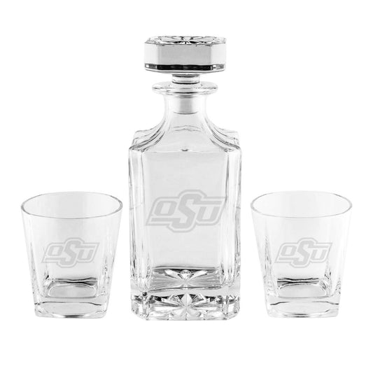 Oklahoma State Cowboys 3-Piece Decanter Set