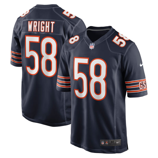 Men's Nike Darnell Wright Navy Chicago Bears 2023 NFL Draft First Round Pick Game Jersey