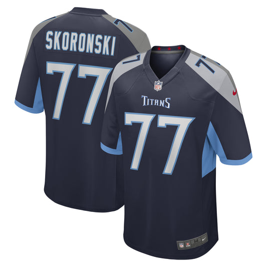 Men's Nike Peter Skoronski Navy Tennessee Titans 2023 NFL Draft First Round Pick Game Jersey