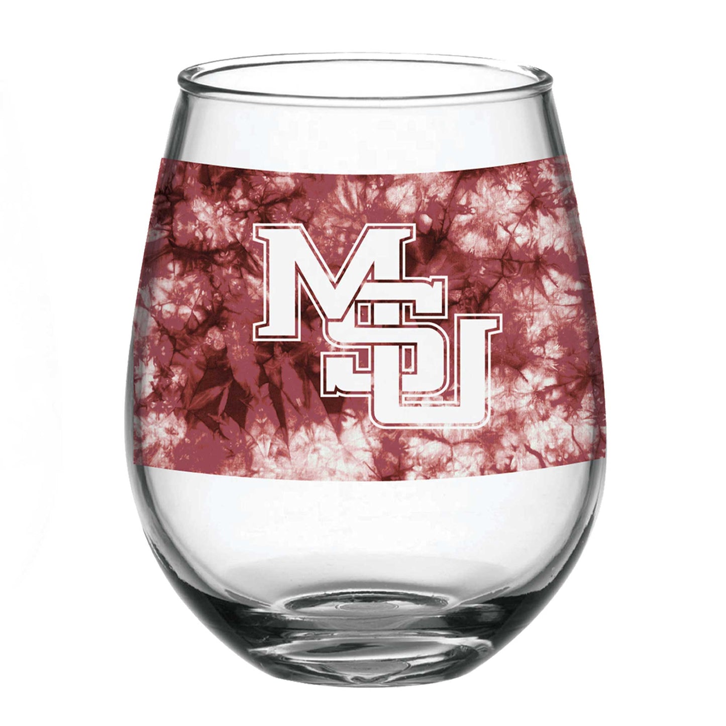 Mississippi State Bulldogs 15oz. XD Vintage Tie-Dye Stemless Wine Glass