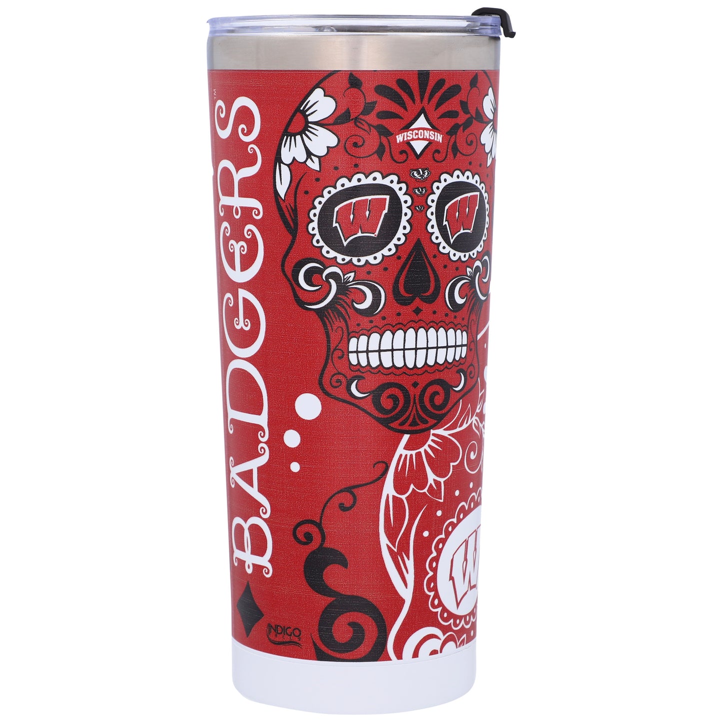 Wisconsin Badgers 24oz. Dia De Los Muertos Stainless Steel Tumbler