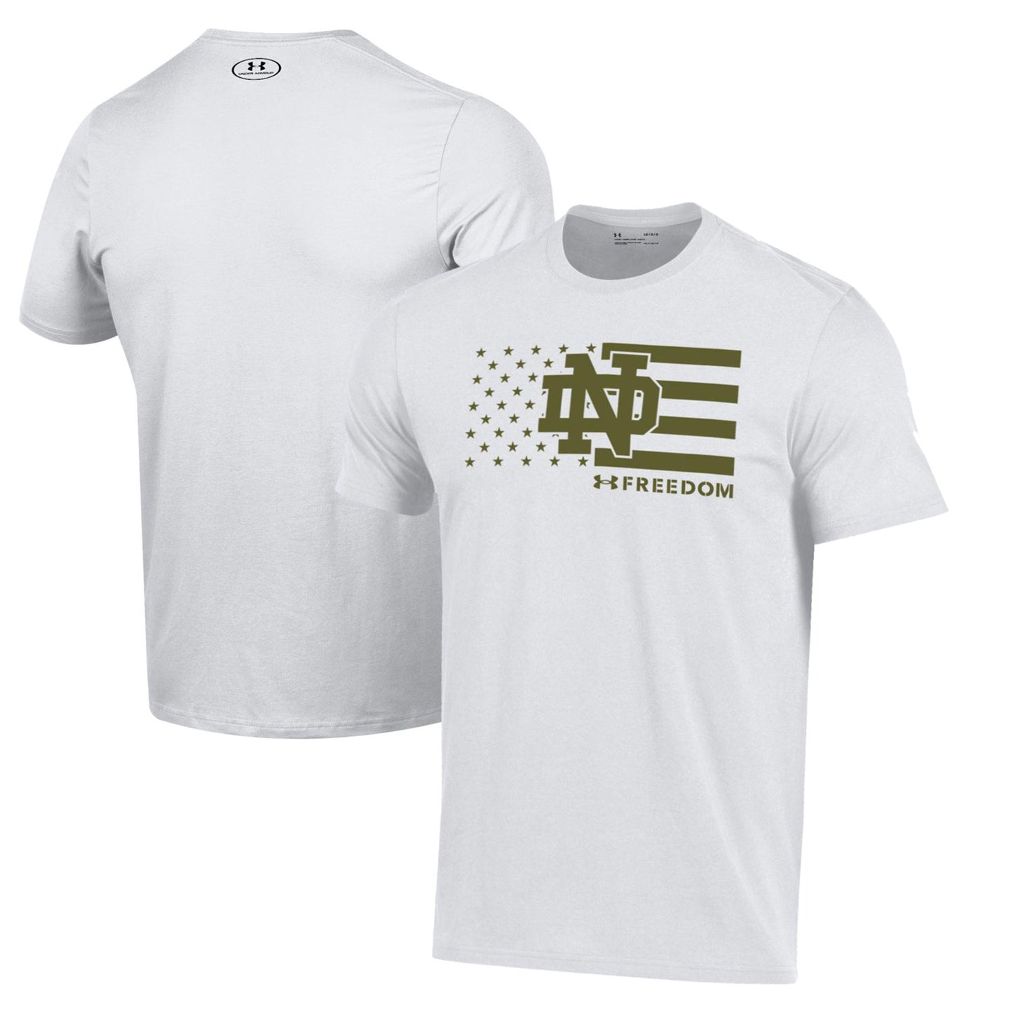 Men's Under Armour  White Notre Dame Fighting Irish Freedom Performance T-Shirt