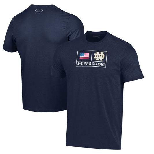 Men's Under Armour  Navy Notre Dame Fighting Irish Freedom Performance T-Shirt