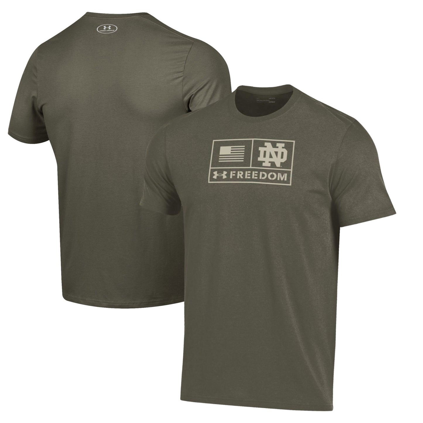 Men's Under Armour  Olive Notre Dame Fighting Irish Freedom Performance T-Shirt