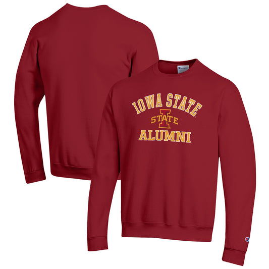 Men's Champion  Cardinal Iowa State Cyclones Alumni Logo Arch Pullover Sweatshirt