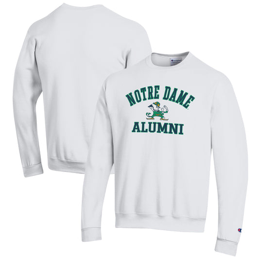 Men's Champion  White Notre Dame Fighting Irish Alumni Logo Arch Pullover Sweatshirt