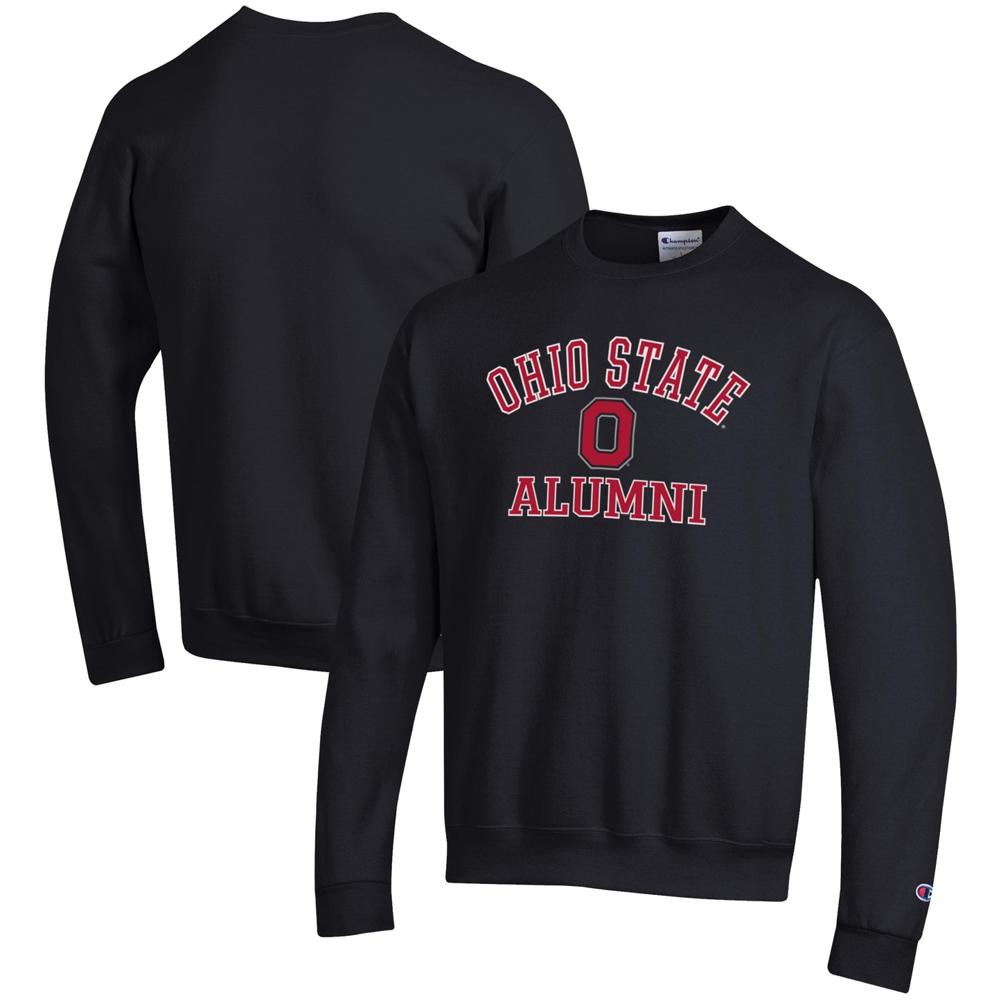 Men's Champion  Black Ohio State Buckeyes Alumni Logo Arch Pullover Sweatshirt