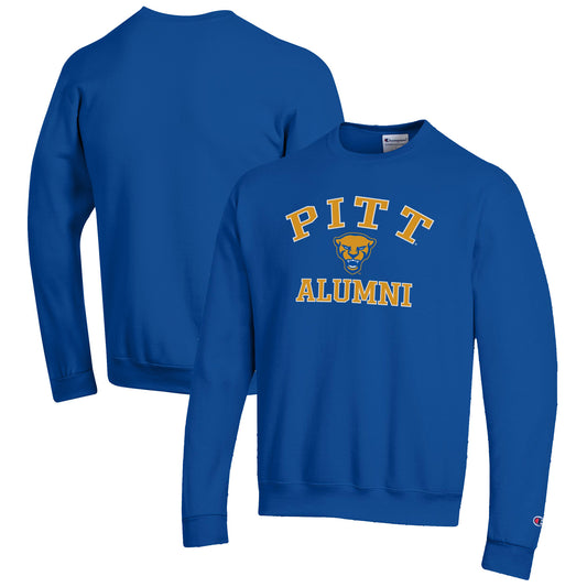 Men's Champion  Royal Pitt Panthers Alumni Logo Arch Pullover Sweatshirt