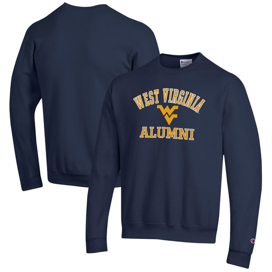 Men's Champion  Navy West Virginia Mountaineers Alumni Logo Arch Pullover Sweatshirt