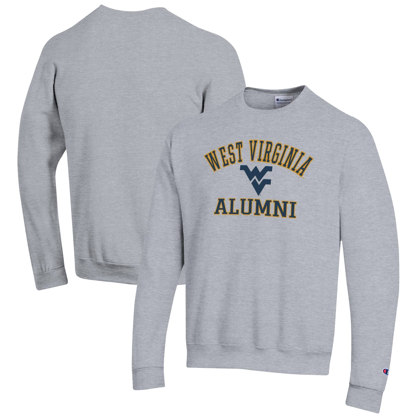 Men's Champion  Gray West Virginia Mountaineers Alumni Logo Arch Pullover Sweatshirt