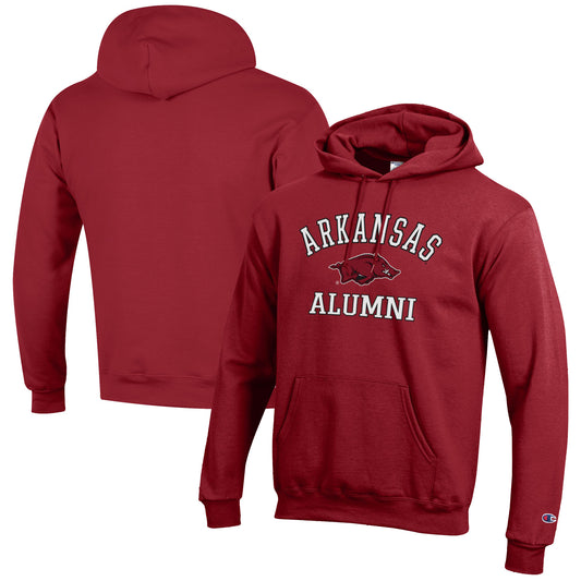 Men's Champion  Cardinal Arkansas Razorbacks Alumni Logo Pullover Hoodie