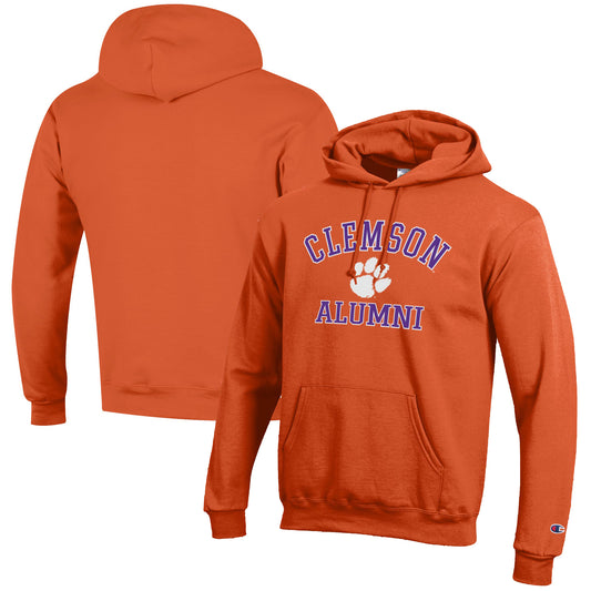 Men's Champion  Orange Clemson Tigers Alumni Logo Pullover Hoodie