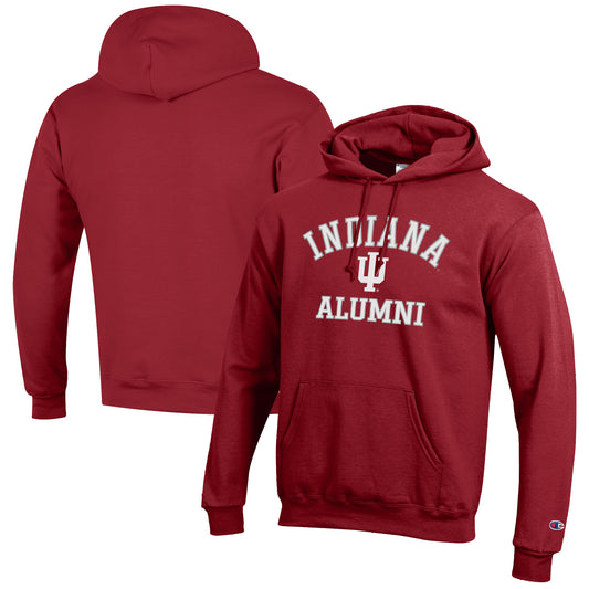 Men's Champion  Crimson Indiana Hoosiers Alumni Logo Pullover Hoodie