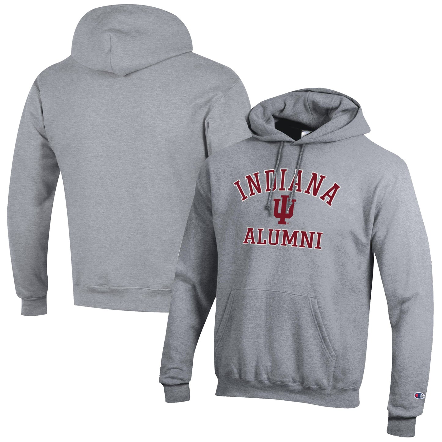 Men's Champion  Gray Indiana Hoosiers Alumni Logo Pullover Hoodie