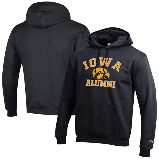 Men's Champion  Black Iowa Hawkeyes Alumni Logo Pullover Hoodie