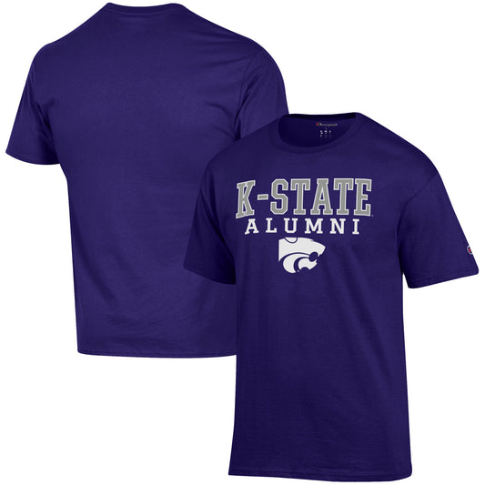 Men's Champion  Purple Kansas State Wildcats Alumni Logo Stack T-Shirt