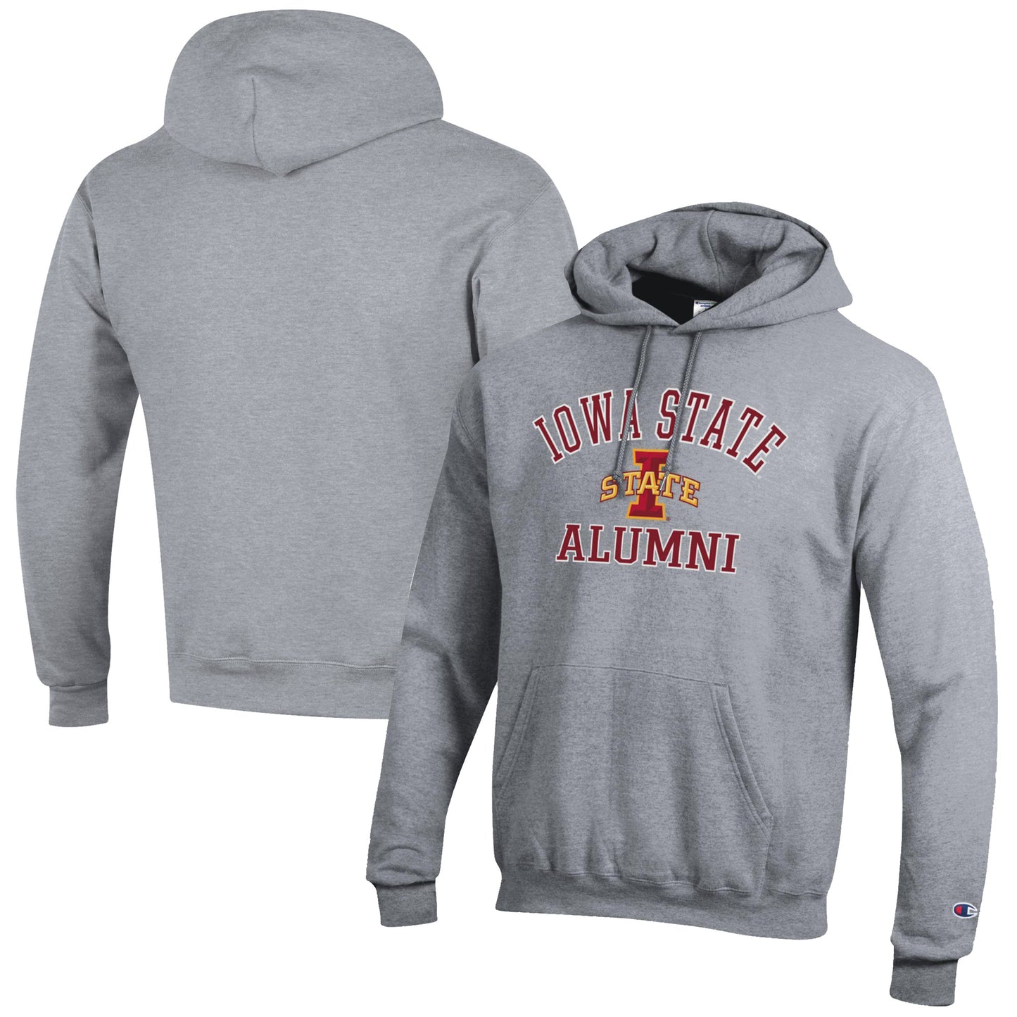 Men's Champion  Gray Iowa State Cyclones Alumni Logo Pullover Hoodie