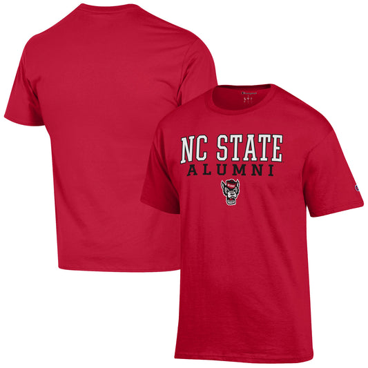 Men's Champion  Red NC State Wolfpack Alumni Logo Stack T-Shirt