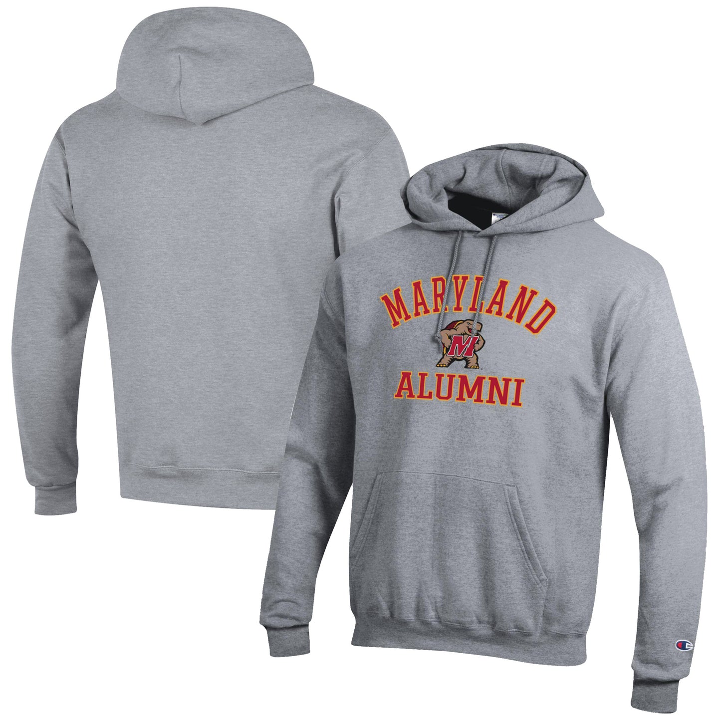 Men's Champion  Gray Maryland Terrapins Alumni Logo Pullover Hoodie