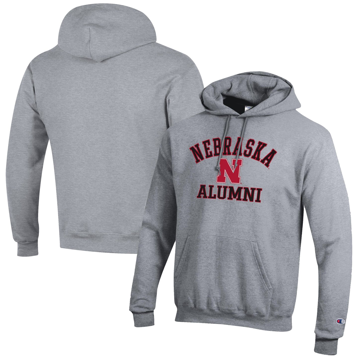 Men's Champion  Gray Nebraska Huskers Alumni Logo Pullover Hoodie