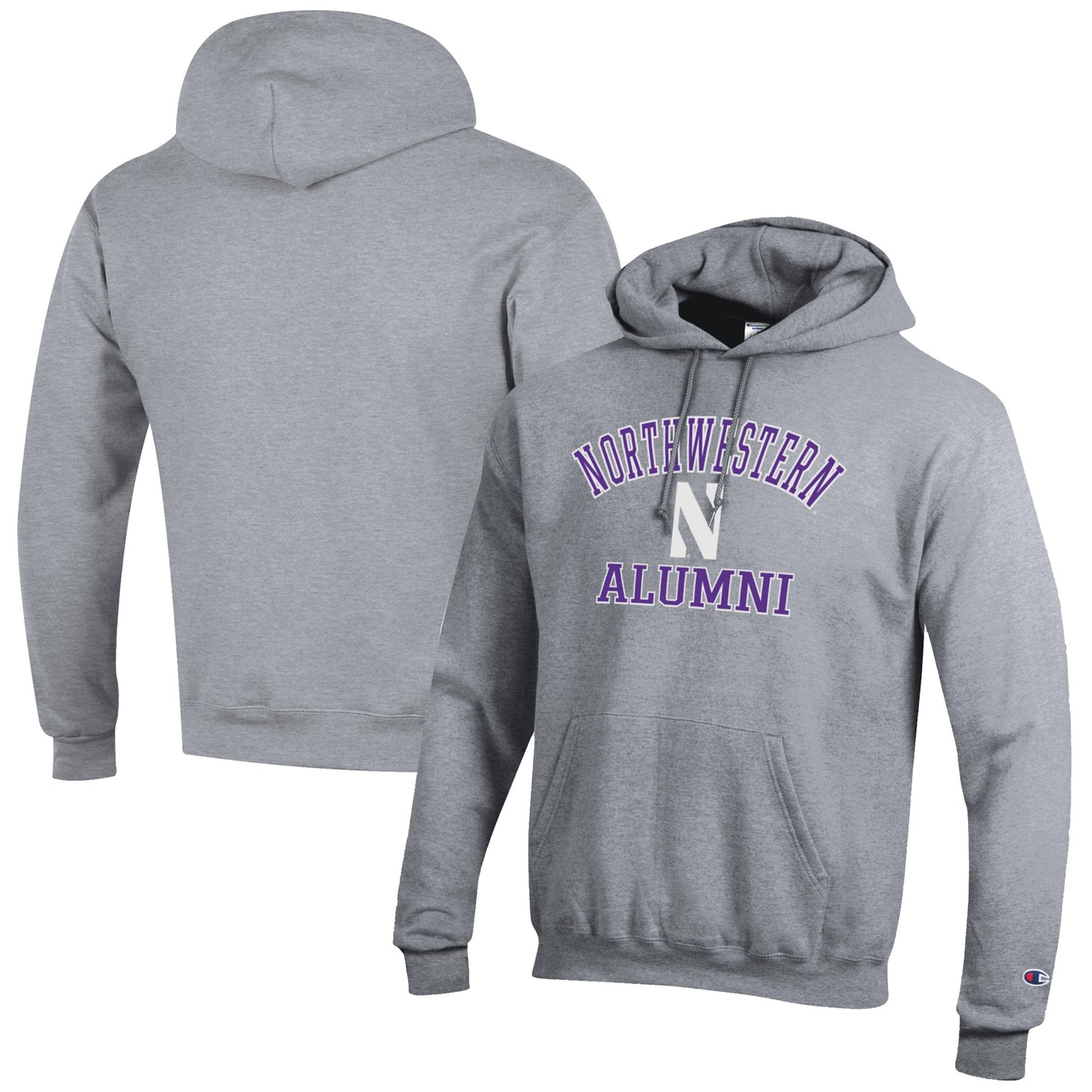 Men's Champion  Gray Northwestern Wildcats Alumni Logo Pullover Hoodie