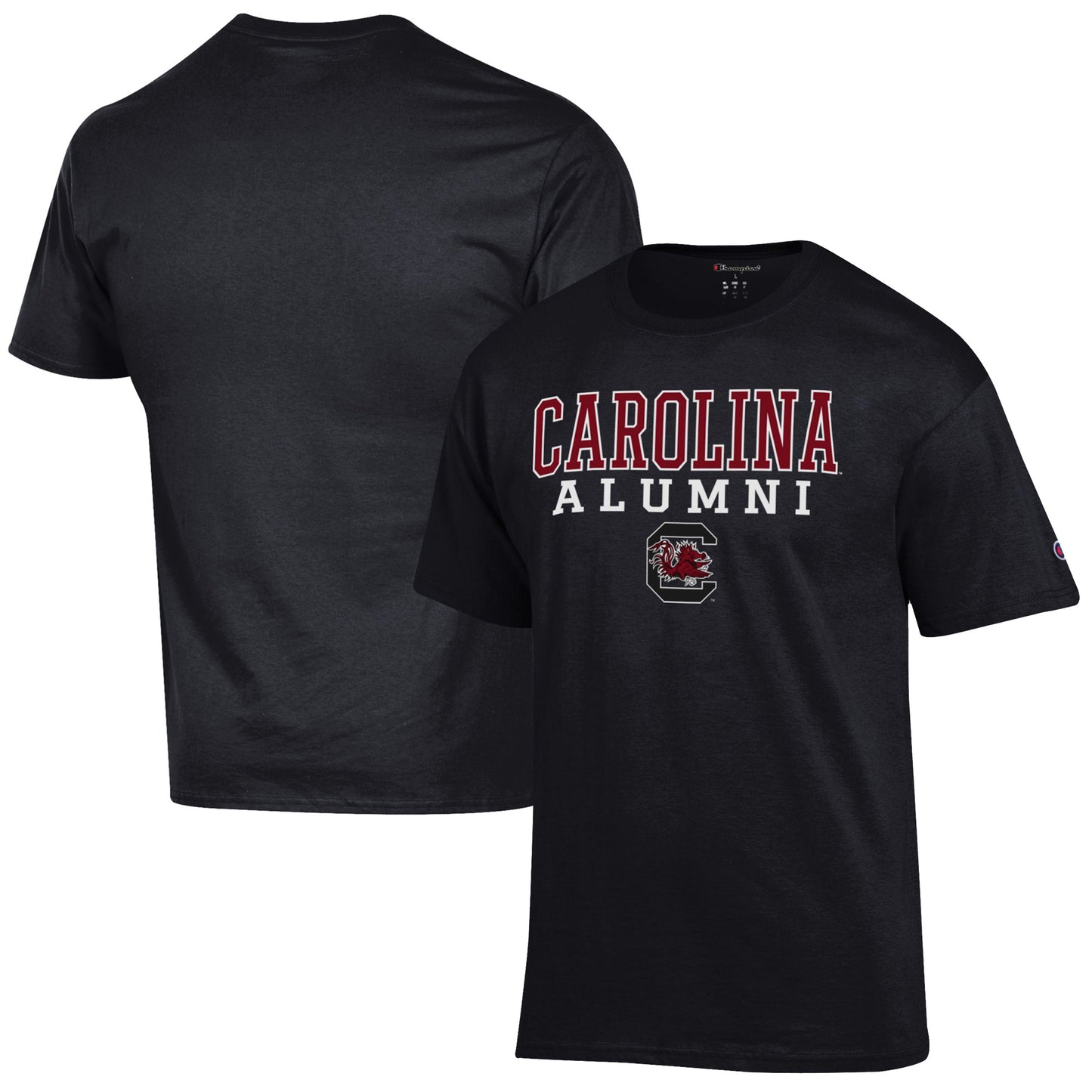 Men's Champion  Black South Carolina Gamecocks Alumni Logo Stack T-Shirt