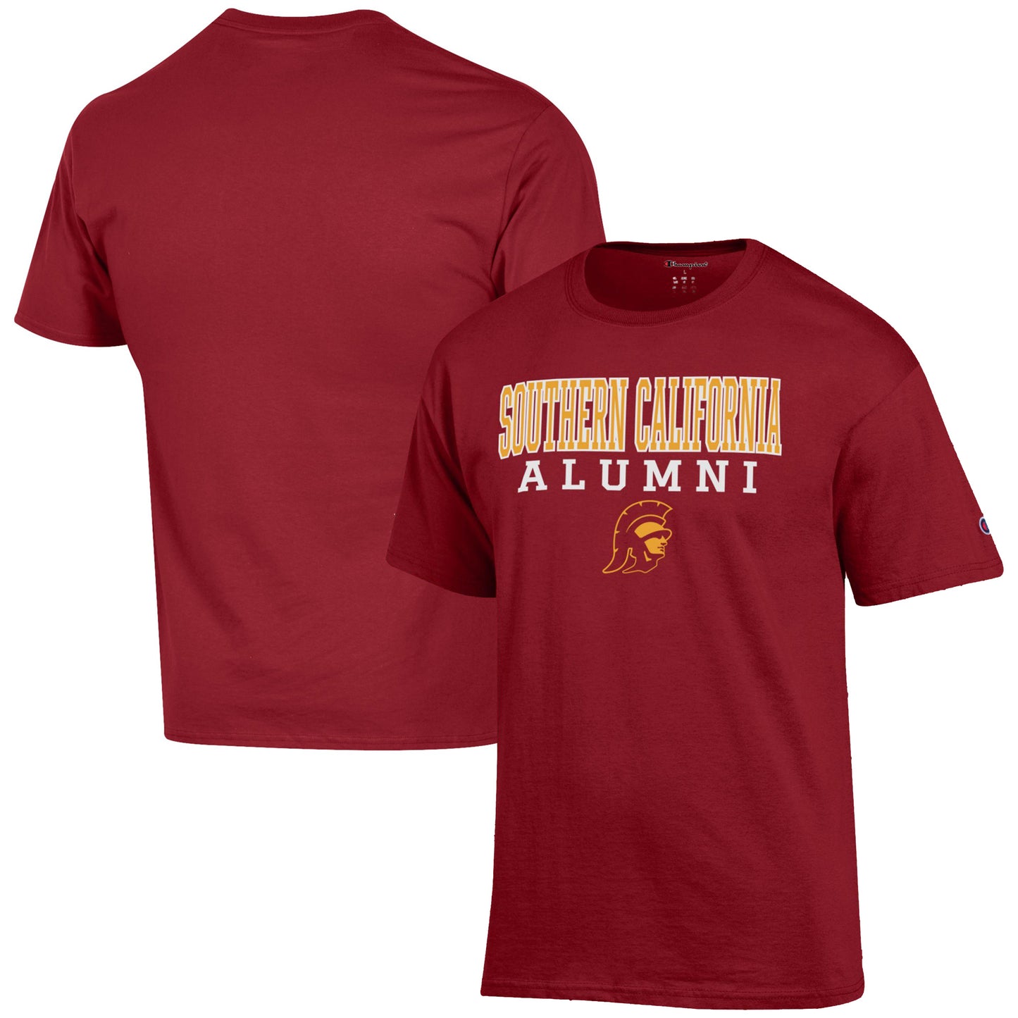 Men's Champion  Cardinal USC Trojans Alumni Logo Stack T-Shirt